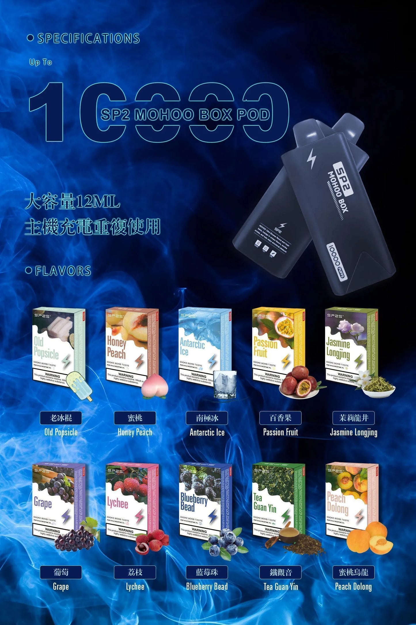 SP2 MOHOO BOX POD |SP2大容量12ML魔盒煙彈|適配東京魔盒|限時活動:【買三盒煙彈送一盒煙彈】