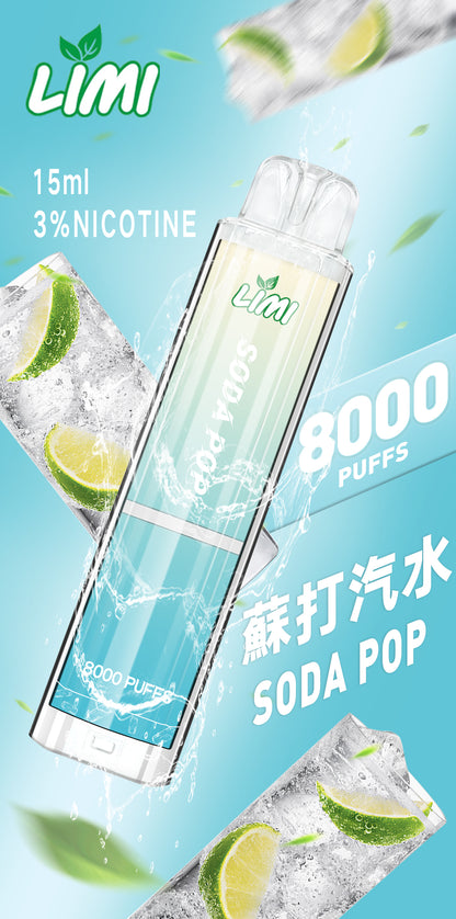 【LIMI發光拋棄式】🔥 8000口PUFFS電子煙-新品辣妹拋棄式/發光棒 一次性大容量熒光棒電子煙✨-VAKA糖果雲煙館