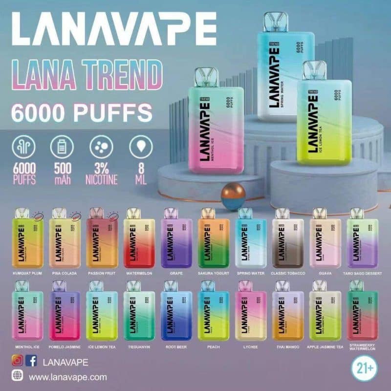 【LANA BAR BC 6000口】大容量新款拋棄式6000口-超涼款一次性電子煙-VAKA糖果雲煙館