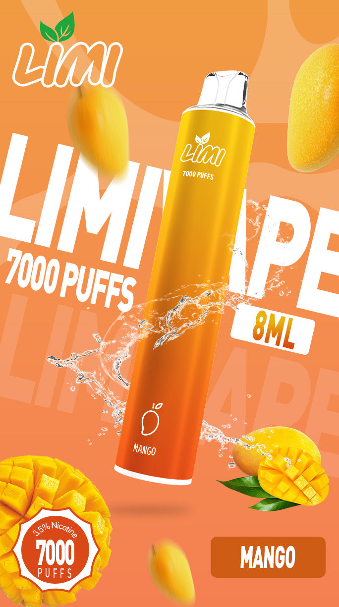 LIMI7000口拋棄式｜ILIA哩亞同廠生產，煙油容量更高 口味更優化｜超長續航 × 發光炫彩｜一次性便攜式圓管電子煙｜VAKA糖果雲煙館