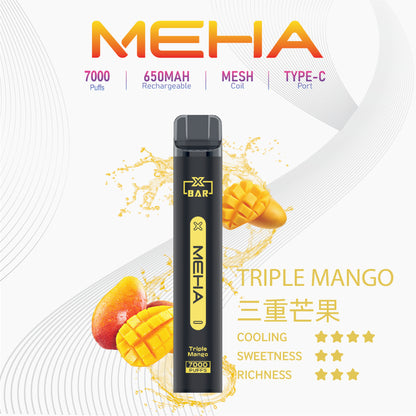 MEHA X BAR魅嗨小黑條 7000口一次性電子煙｜原廠正品·續航持久｜16種口味-VAKA糖果雲煙館