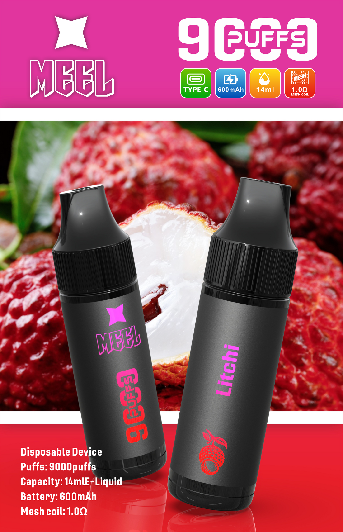 【MEEL 9000 PUFFS 一次性霧化棒】Marbo同款一次性抛棄式電子煙-多口味均衡輸出-大容量拋棄式-VAKA糖果雲煙館