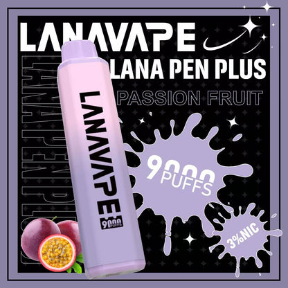 【LANA 9000口拋棄式】LANA PEN PLUS一次性電子煙 |  15ML大容量 | 具有變色LED燈設計 | VAKA糖果雲煙館