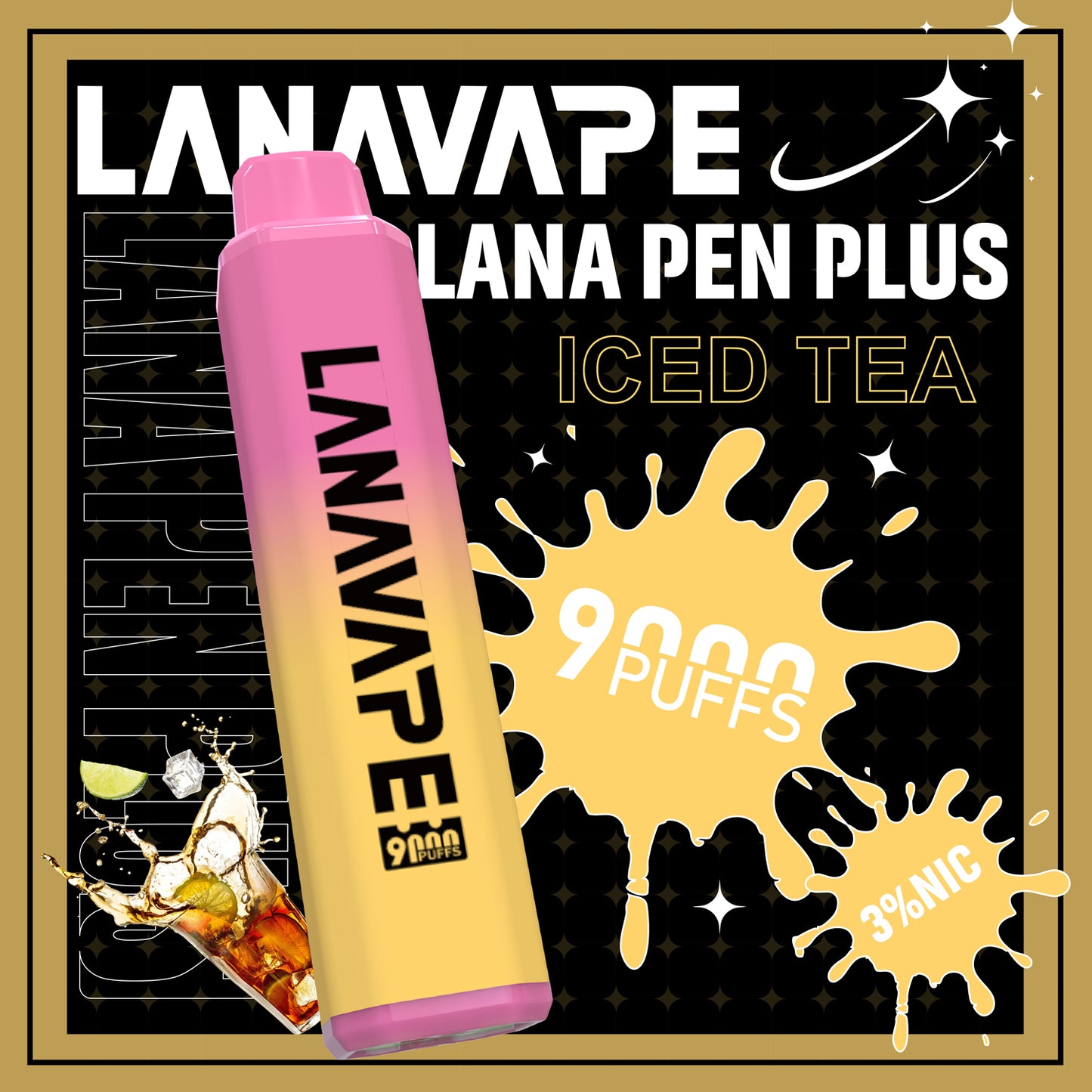 【LANA 9000口拋棄式】LANA PEN PLUS一次性電子煙 |  15ML大容量 | 具有變色LED燈設計 | VAKA糖果雲煙館