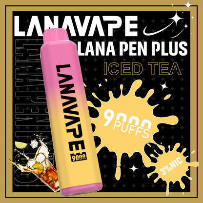 【LANA 9000口拋棄式】LANA PEN PLUS一次性電子煙 |  15ML大容量 | 具有變色LED燈設計 | VAKA糖果雲煙館
