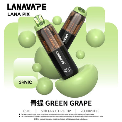 【LANA PIX 閃光彈】一次性20000口大容量拋棄式｜15ML 巨無霸容量｜ 20W 強勁霧化｜油芯分離黑科技｜VAKA糖果雲煙館
